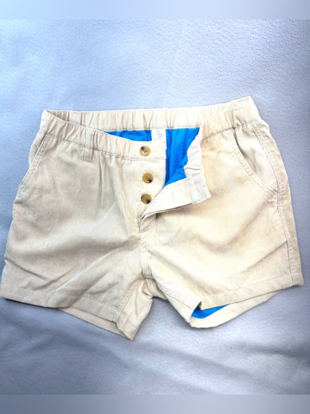 Woof M Men's Athletic Lightweight Micro Corduroy Shorts with Button Fly